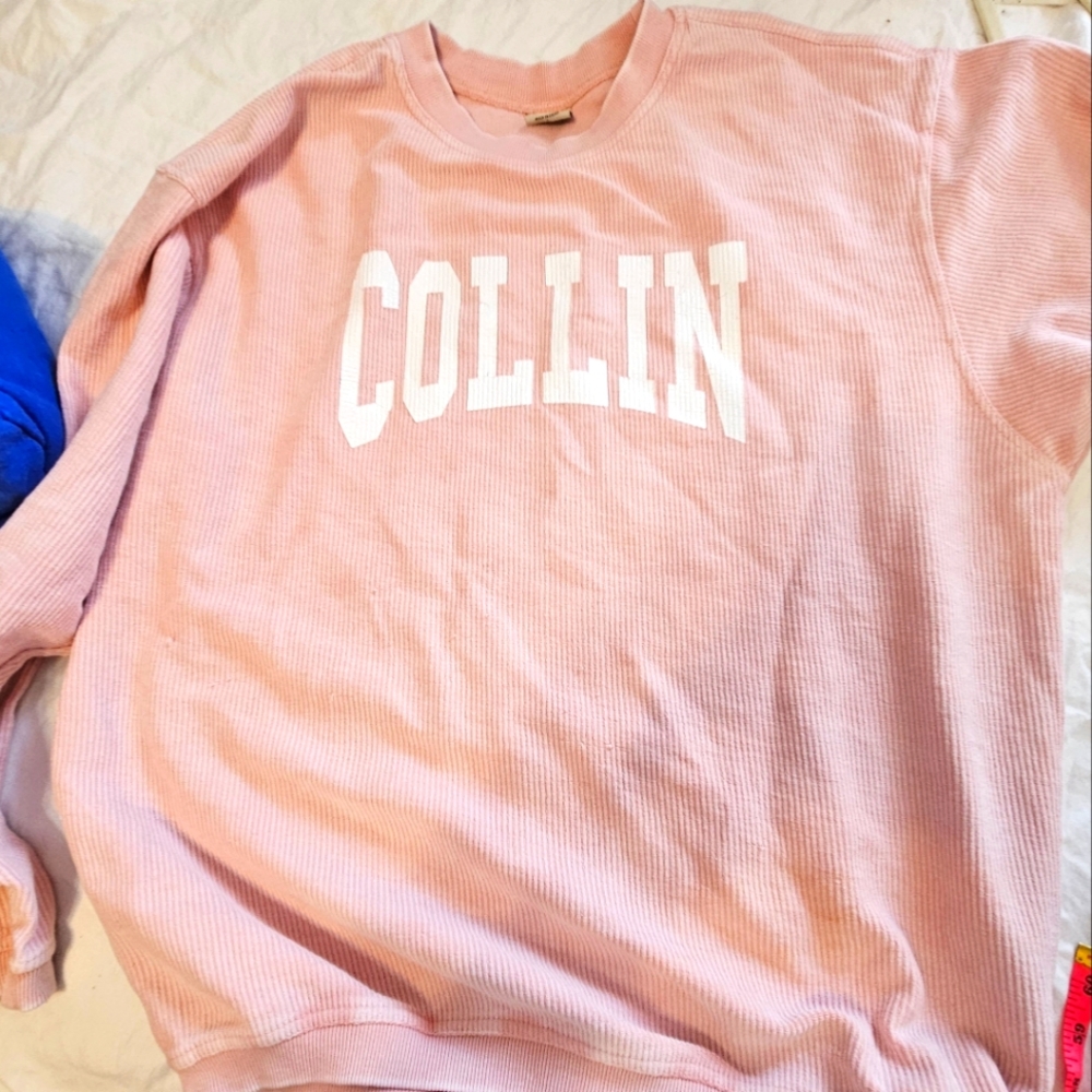 Chicka-d NWOT Cotton 100 Ribbed Pink Collin Sweatshirt